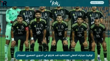 توقيت مباراة الأهلي المنتظرة ضد فاركو في الدوري المصري الممتاز